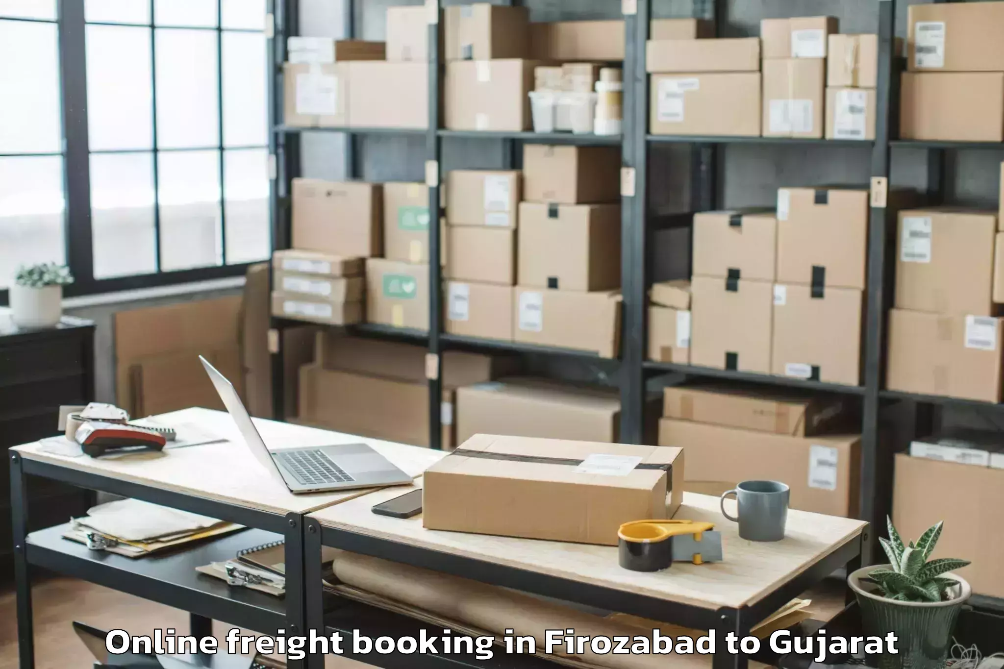 Top Firozabad to Jodiya Bandar Online Freight Booking Available